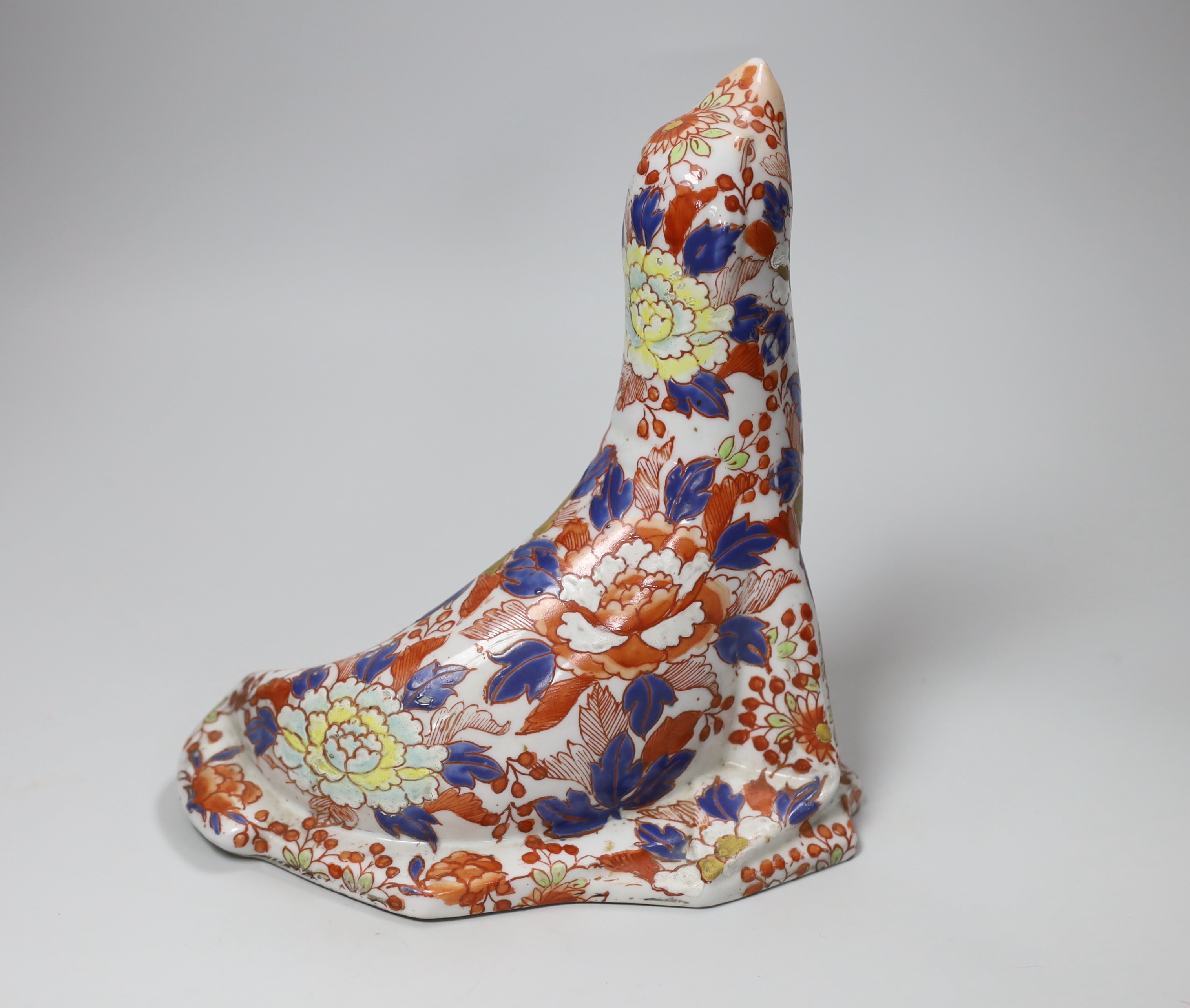 An Imari model of a seated seal, 23cm